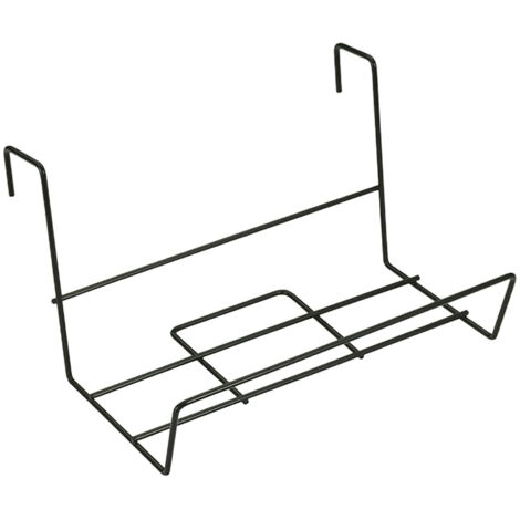 Support pour jardinière de balcon en acier plastifié noir 41x18 cm.
