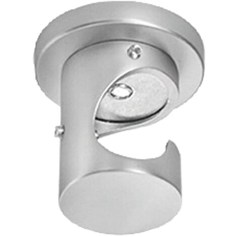 Support de plafond en zirconium 20 mm – Finition nickel mat – Pour montage de rideaux en espaces confinés – Installation facile – Riel Chyc