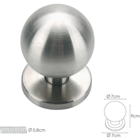 Bouton de porte rond couleur inox Oryx