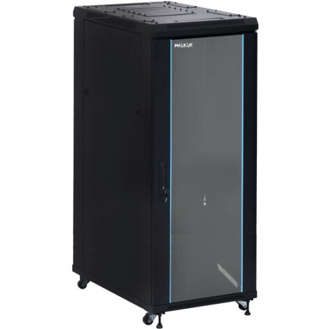 Armoire Rack 19" Murale Link – Porte Verre, étagère Incluse – 40x53x60 Cm, 30 Kg Max – Pour Réseau, Routeur