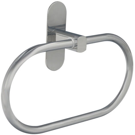 Anneau porte-serviette Maurer couleur acier inoxydable autocollant (1/5)
