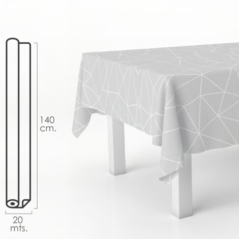 Mantel Hule Rollo 140 cm. x 20 metros. Geometrico Gris (1/3)
