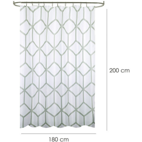 NOVAKA Cortina De Baño/Ducha, 180x180cm, Cortina De Baño Ducha Impermeable Degradada Con 12