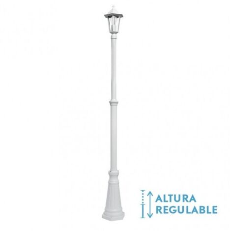 Auriga outdoor aluminium street lamp 1xe27 white ip44 220x20x20x20 cm réglable en hauteur (1/3)