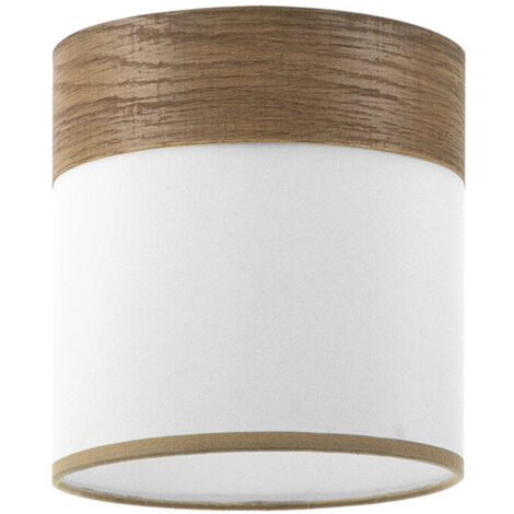 FABRILAMP Cloe blanc/bois foncé E27 bande/ombrelle de plafond (Ø16 x 16 x 16 x 16 cm), multicolore, taille unique (1/2)