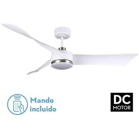 Ventilateur de Plafond Tempel DC 26W Nickel Blanc 3 Pales (1/4)