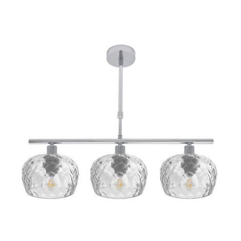Lampe Stela 3xe14 chrome regx55x13 cm avec abat-jour en cristal taillé verre clair taillé (1/2)