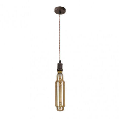 FABRILAMP Elio Pendant 1xe27 Brown/ambar Bulb Included 8w 3000k 640lm Regx8x8 Cm (1/2)