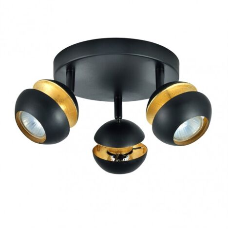 FAB 142083009  lampe de plafond Beethoven 3xgu10 noir / or 14x22x22 cm (1/2)