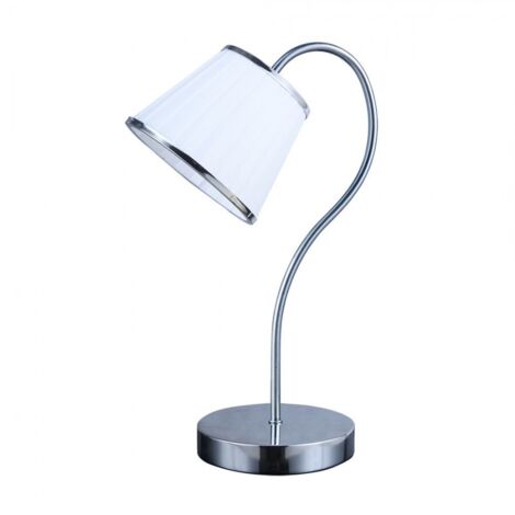 Lampe à poser Lantanas 1xe27 chrome blanc abat-jour 40x15,5x26 cm (1/2)