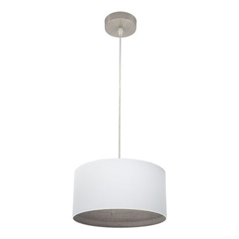 FABRILAMP Pendentif Tatiana 1xe27 Nickel/blanc-mad.Grey Regx30x30 Cm (1/2)