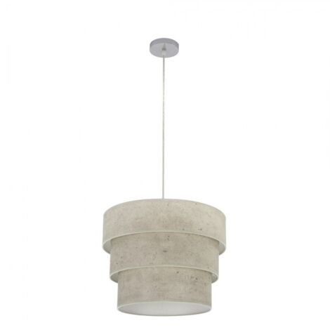 Lampe suspendue triple smile 1xe27 chrome/gris ciment regx40x40 cm (1/4)