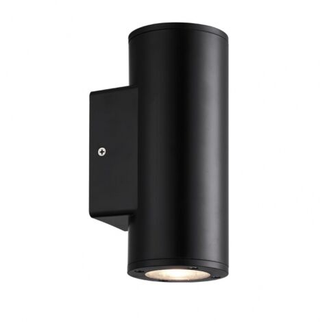 Applique d'extérieur yopol 2xgu10 noir polycarbonate cylindre 18,6x7,6x9,9 cm ip54