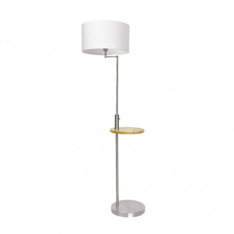 Sirio Support De Salon C/table Et Connexion USB 1xe27 Chrome C/Pantalon Blanc (164x40x40)(24x40x40) Cm (1/4)