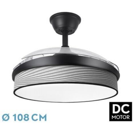 Ventilateur dc fashion 72w black/surco grey 108d 3aspas 7200lm 3000k,4000k,6000k remote+memory+timer (1/2)