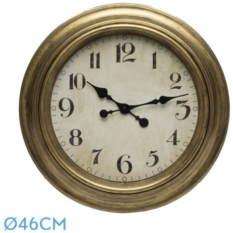 FABRILAMP Horloge murale De Lamba Gold 46d Aiguilles rétro (1/3)