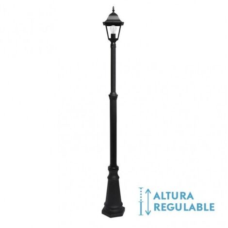 Spica outdoor aluminium street lamp 1xe27 black ip44 220x20x20x20 cm réglable en hauteur (1/3)