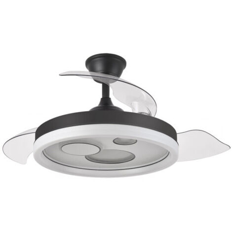 Ventilateur DC Turia 72W Noir/Blanc 3 Pales Déployables