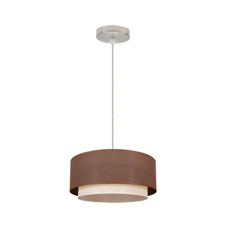 FAB 2.810 / 35-MARR / BEIS  Pendentif double 1l. Cilind Marron / Beige (REGX35X35)