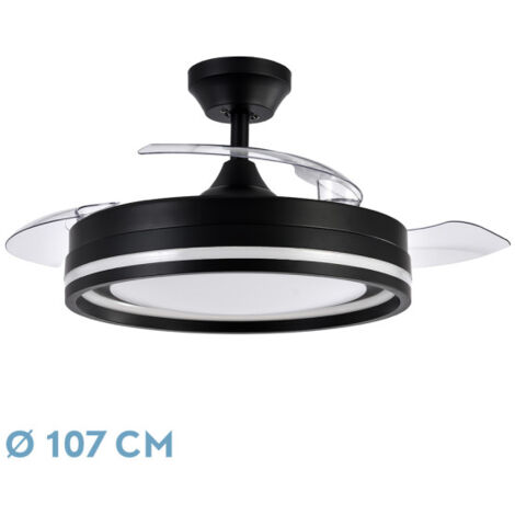 Ventilateur DC Cerrato Noir 72W 3 Pales Déployables (1/2)