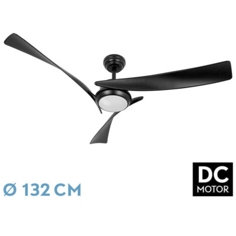 Abrila -Fan DC TARENTO -Fan - Noir avec threeBlades avec 6 vitesses réglables avec 3 températures de Light with Memory de Colour Remote Control Included (1/2)