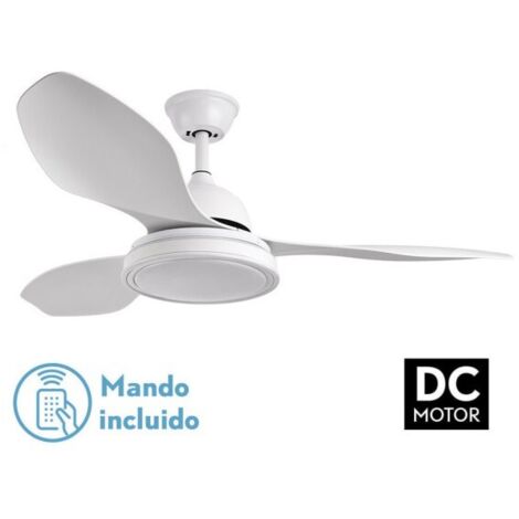 FABRILAMP Ventilateur 48w Dc Datoo White 3 pales Blanc 6 Vel. 33/48x122x122cm 3 couleurs avec Earthquake,Memory et Timer 4080lm (1/4)