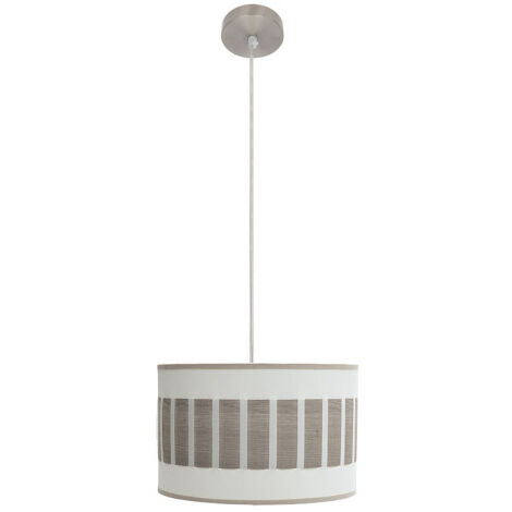 FABRILAMP Ivanna Pendant 1xe27 Nickel/White-Wood Grey Regx30x30 Cm (1/2)