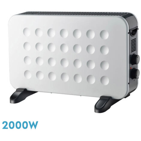 2000w blanc/noir 2000w convecteur ménager 2w 2w thermostat réglable protection contre la surchauffe, turbo 38x61x22cm (1/2)