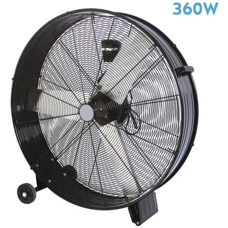 Fabrilamp – Ventilateur industriel MAXIMUM 360W – 3 vitesses réglables – Roulettes pour mobilité – Brasseur d'air performant