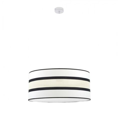 FABRILAMP Suspension avec abat-jour Karla 3 lumières Blanc/beige (1/2)