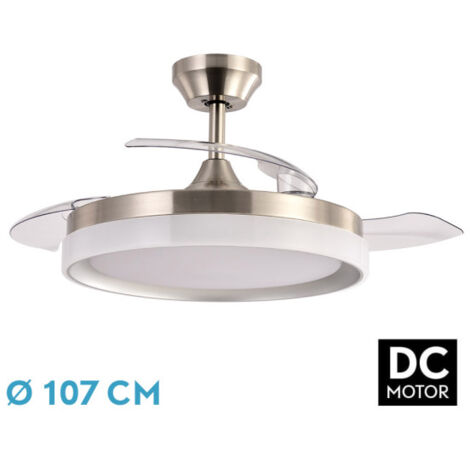 Ventilateur dc zenit nickel 72w 3 pales détachables 107d 7200lm 6vel 3000k,4500k,6000k, remote+timer+memory (1/2)