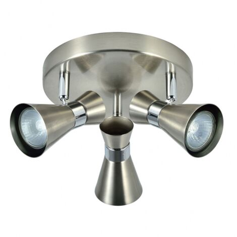AKUNADECOR Eclairage Salle de Bain Plafond Maximo 3 Spots Nickel-Chrome (1/2)
