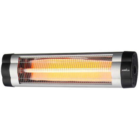 Chauffage Extérieur Southern Quartz 1500w Noir/Chrome Infrarouge Pied/Mur Thermost.reg.20x61x8.5cm