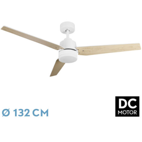 Ventilateur Captus DC 22W Blanc 3 Pales Blanc/Hêtre (1/2)