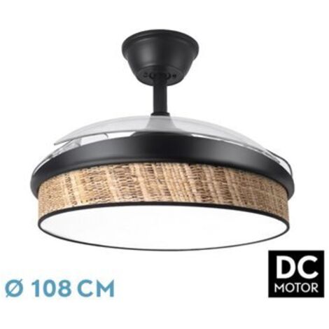 Ventilateur dc fashion 72w black/dark brown 108d 3asps 7200lm 3000k,4000k,6000k remote+memory+timer