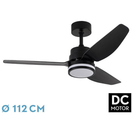 Abrila -Fan DC JARAMA - Noir avec three Blades avec 6 vitesses réglables 3 températures de Light Selectable Télécommande incluse (1/3)