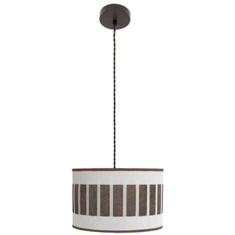 FABRILAMP Pendentif Ivanna 1xe27 Brun/oxyde blanc Regx30x30 Cm (1/2)