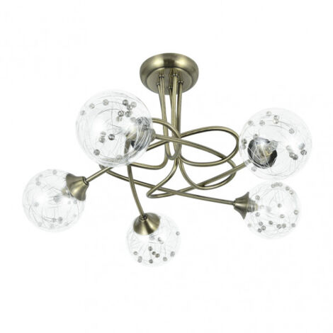 Lampe rio de janeiro 5xg9 cuir 29x42x42 cm (1/3)