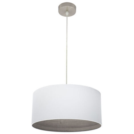 FABRILAMP Pendentif Tatiana 1xe27 Nickel/blanc-gris foncé Regx40x40 Cm (1/2)