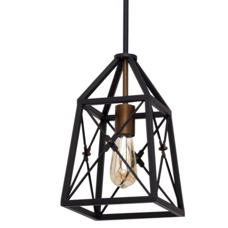 Pavel Lampe suspendue 1xe27 Noir/doré Reg.x20x20 Articulable de FABRILAMP. (1/4)