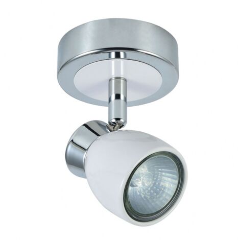 FABRILAMP Spot orientable pour salle de bain modèle CHACHO blanc-chrome (1/2)