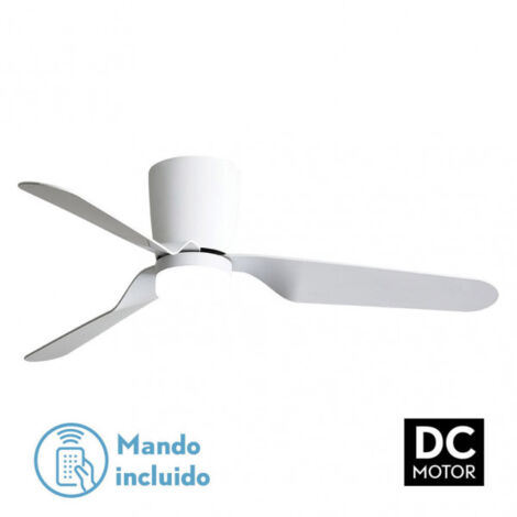 Fabrilamp – Ventilateur de plafond KOCHI blanc – Moteur DC 18W – 3 vitesses – 3 nuances de lumière LED – Télécommande avec mémoire – Minuterie silencieuse (1/7)
