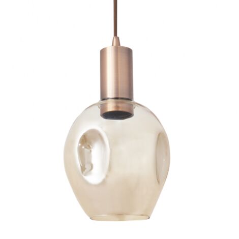 Meteoro Lampe pendante 1xe27 Antique Copper/ambar Regx14 3 recesses de FABRILAMP. (1/2)