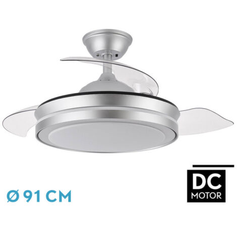 Ventilateur dc esparta mini silver 72w 6120lm 91d 3asp.d esp.3000-4000-6000k remote+tempor+memori (1/2)