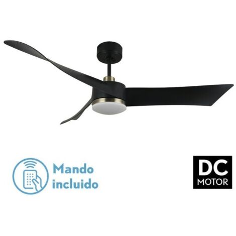 Ventilateur de Plafond Tempel DC 26W Cuir Noir 3 Pales (1/4)