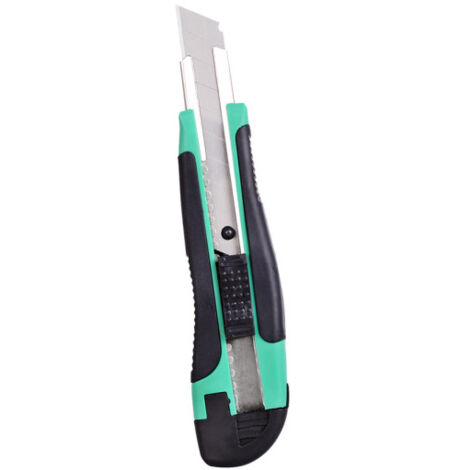 18mm cutter précis green/nego guide rétractable en acier inoxydable, système de verrouillage ergonomique antidérapant guard4cuch 2x16,5x3,5cm (1/3)