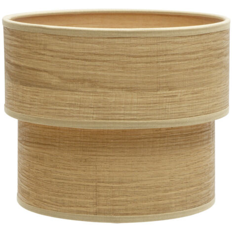 Abat-jour of table of light wood double smile E14 (18x16x16cm) (1/2)
