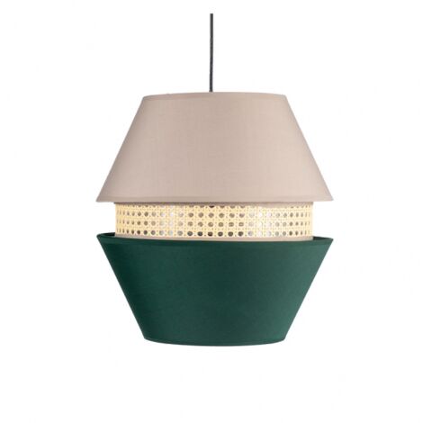 FAB 130391006  Pendentif 3 Nuances Trajano1xe27 Vert / Beige Regx35x35 Cm (1/2)