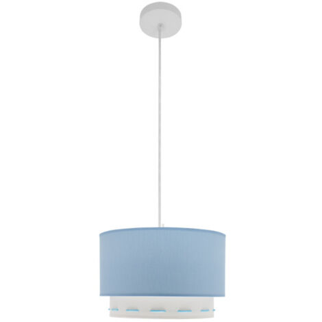 Fabrilamp – Lampe suspendue bleu clair E27 – Dimensions 30x30 cm – Hauteur réglable – Élégante pour intérieur moderne - regx30x30