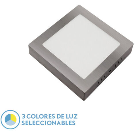 FABRILAMP Downlight Superf.gabro 18w 3000k-4000k-6500k Nickel 1620lm 3x22x22 Cm (1/2)